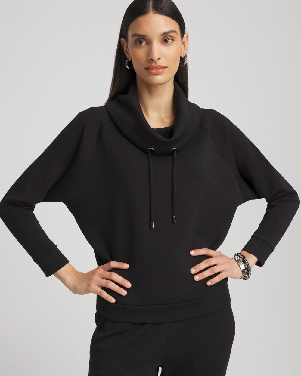 Women's Scuba Cowl Neck Pullover Top Product Image