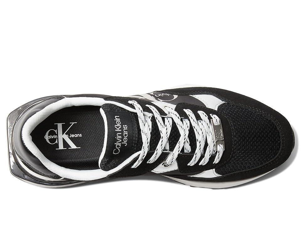 Calvin Klein Womens Magalee Casual Logo Lace-Up Sneakers - Light Gray- Manmade Product Image