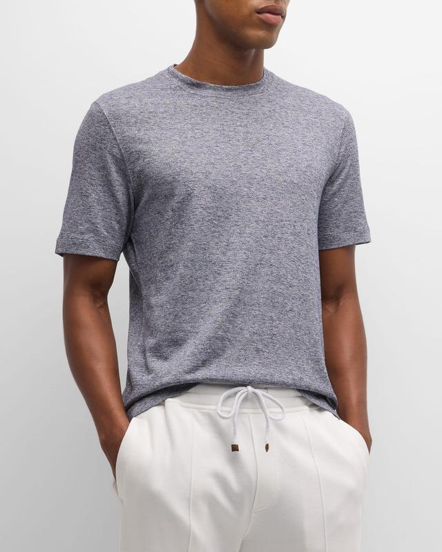 Mens Linen-Cotton Melange Crewneck T-Shirt Product Image