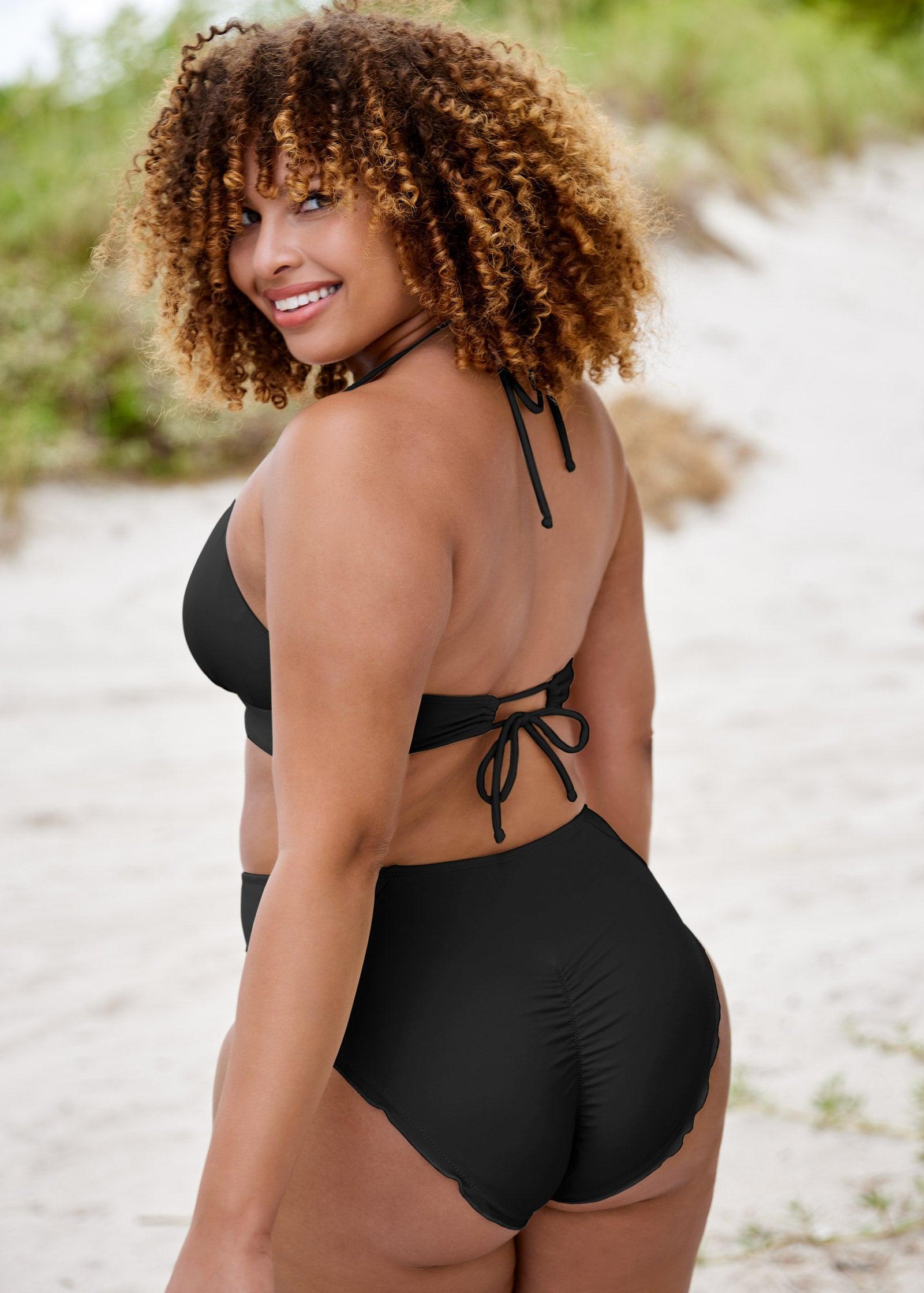 Ruffle Mid-Rise Bottom - Black Beauty Product Image