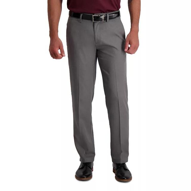 Mens Haggar Cool 18 PRO Straight-Fit Wrinkle-Free Flat-Front Super Flex Waist Pants Med Grey Product Image