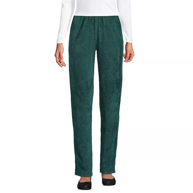 Petite Lands End Sport Knit High Rise Corduroy Pull-On Pants, Womens Grey Heather Product Image