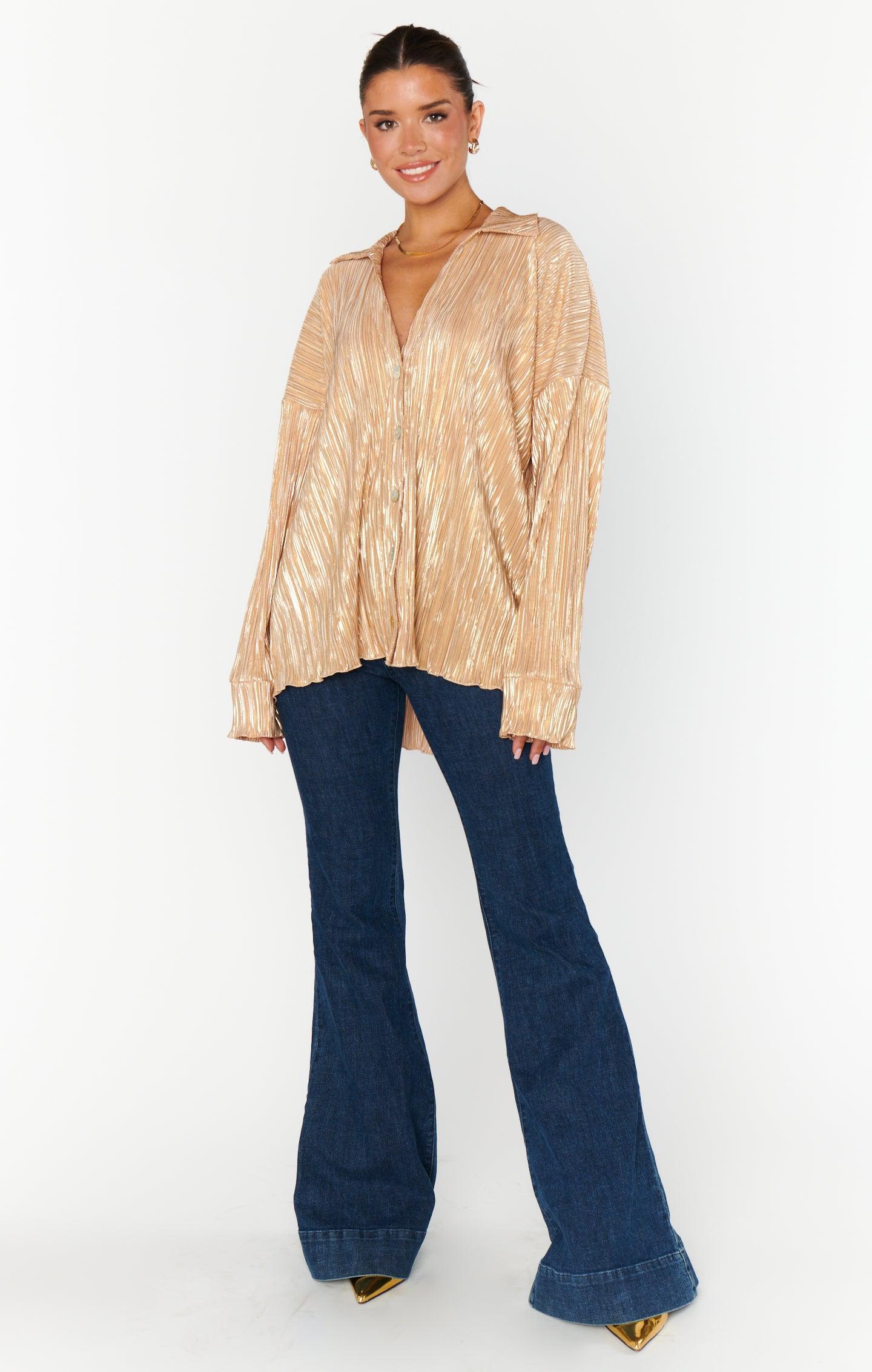 Everywhere Top ~ Gold Pleat Product Image