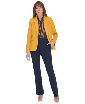 Tommy Hilfiger Womens One Button Blazer Printed Top Bootcut Pants Product Image