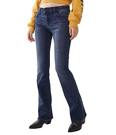 True Religion Becca Mid Rise Signature Horseshoe Stitch Back Pocket Bootcut Jeans Product Image