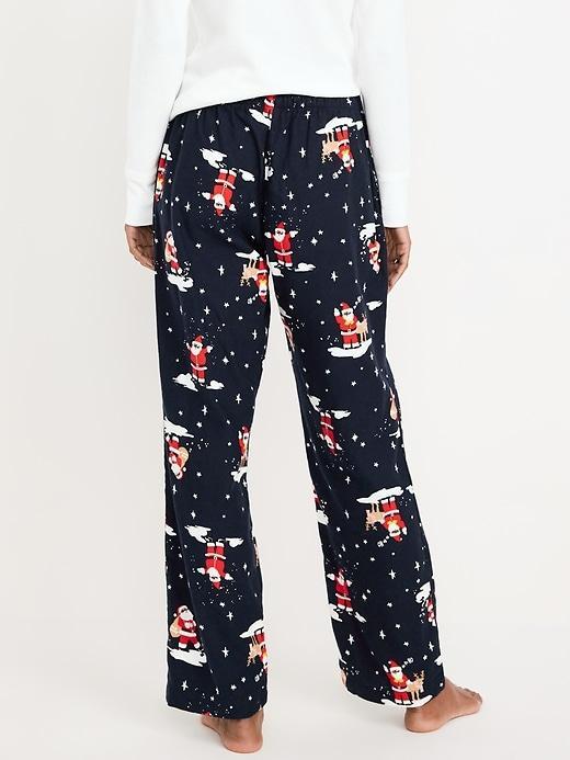 Mid-Rise Printed Flannel Pajama Pants Product Image