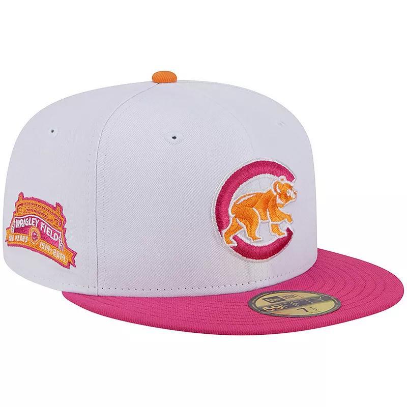 Mens New Era /Pink Chicago Cubs Wrigley Field 100th Anniversary 59FIFTY Fitted Hat Product Image