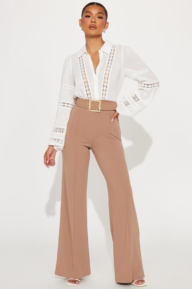 Think Twice Jumpsuit - Taupe Product Image