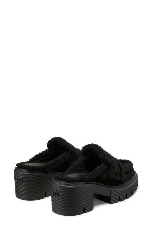 Lennox Genuine Shearling Trim Platform Loafer In Black Product Image