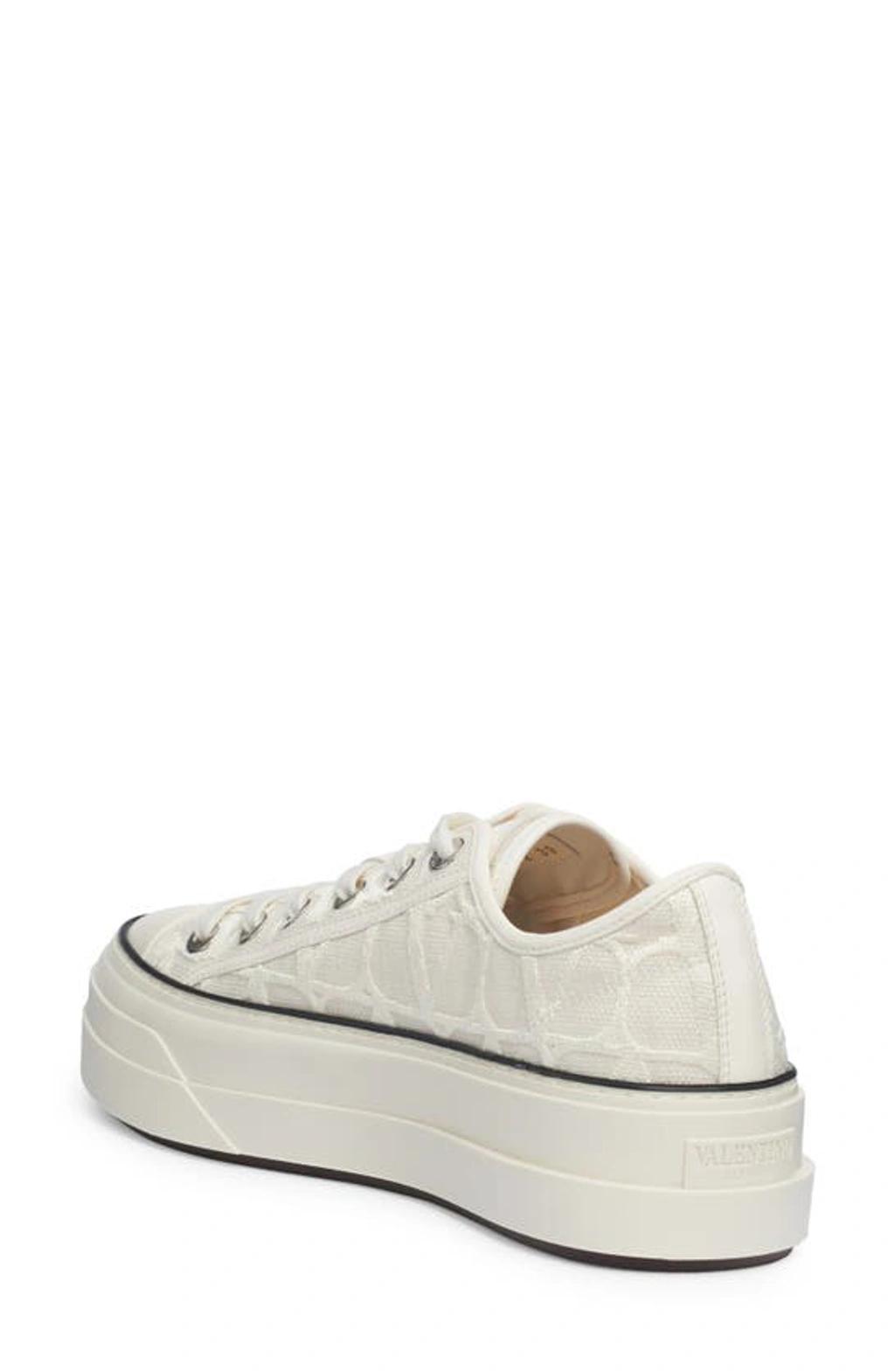 Vlogo Toile Platform Sneaker In White/black Product Image