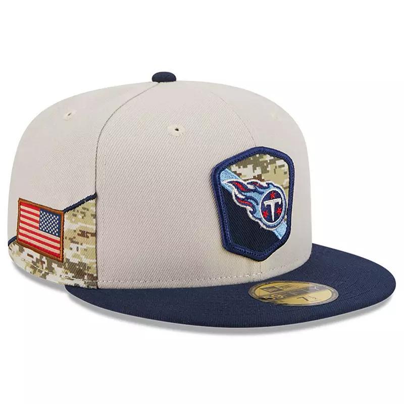 Mens New Era Stone/Navy Tennessee Titans 2023 Salute To Service 59FIFTY Fitted Hat Product Image