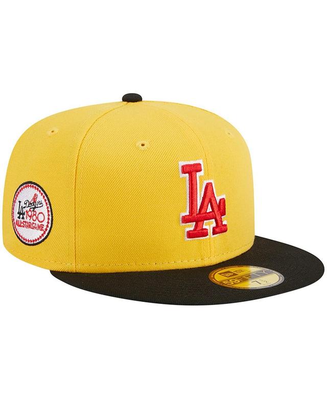 Mens New Era Yellow Los Angeles Dodgers Grilled 59FIFTY Fitted Hat - Yellow Product Image