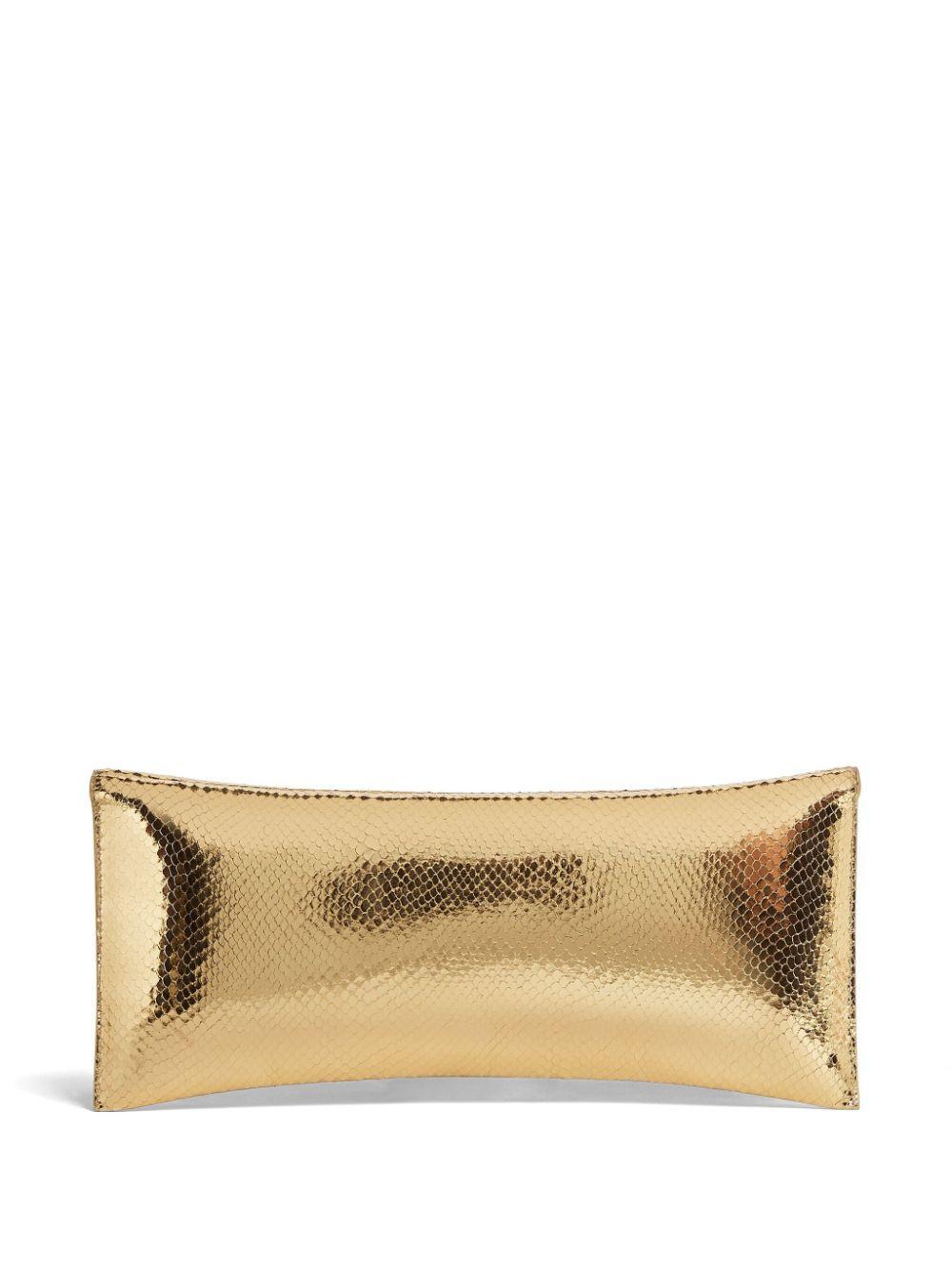 logo-plaque leather clutch bag Product Image