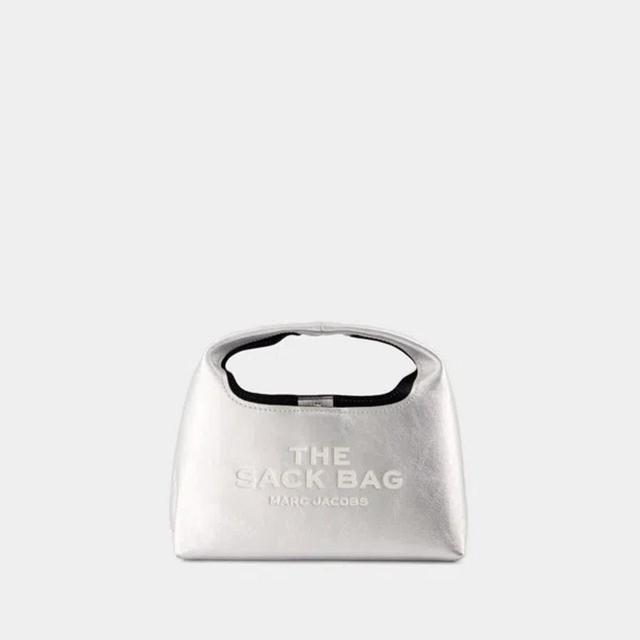 MARC JACOBS The Mini Sack Bag Leather In Gray Product Image