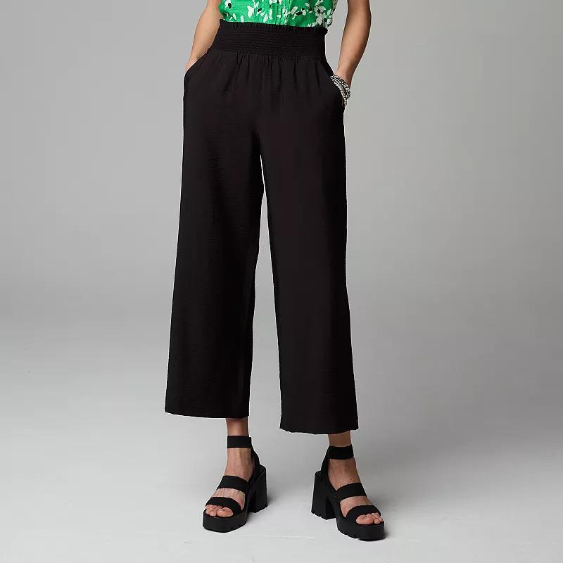 Womens Simply Vera Vera Wang Wide Leg Crop Travel Pants Product Image