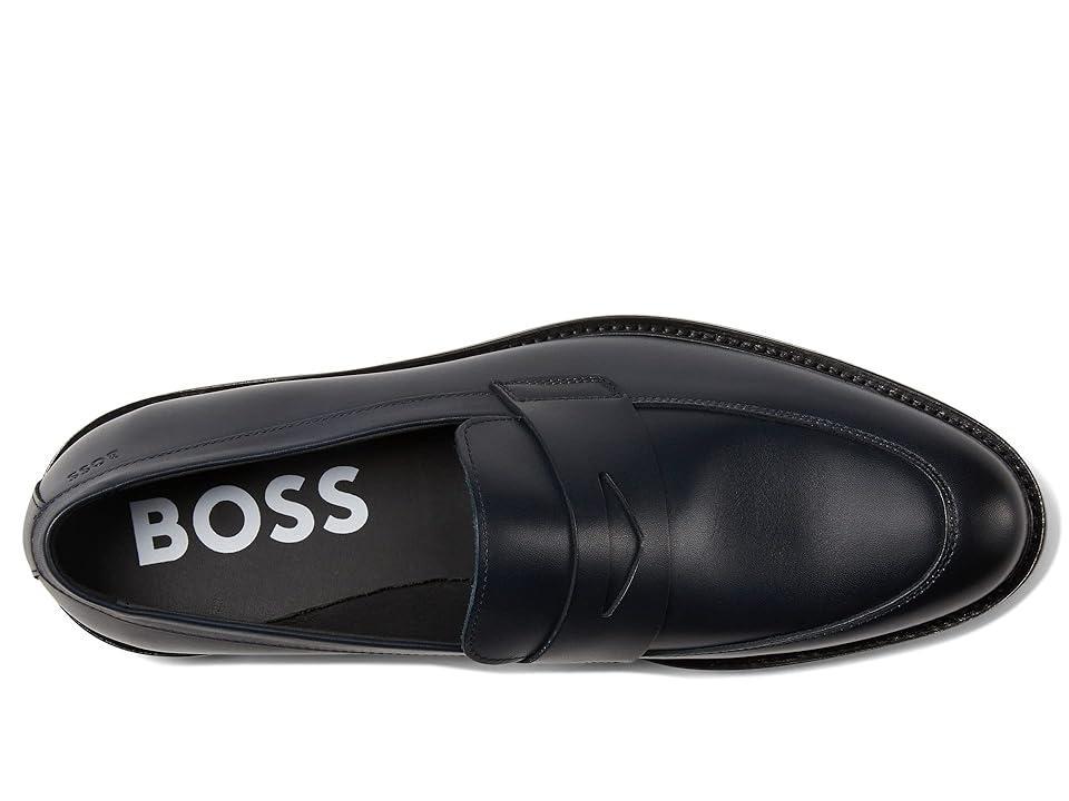 BOSS Larry Leather Loafer (Whale ) Men's Shoes Product Image