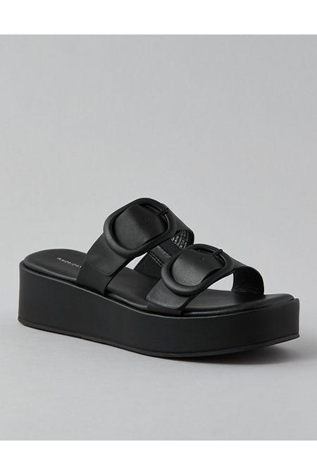 AE Vegan Leather Buckle Flatform Sandal Women's Product Image