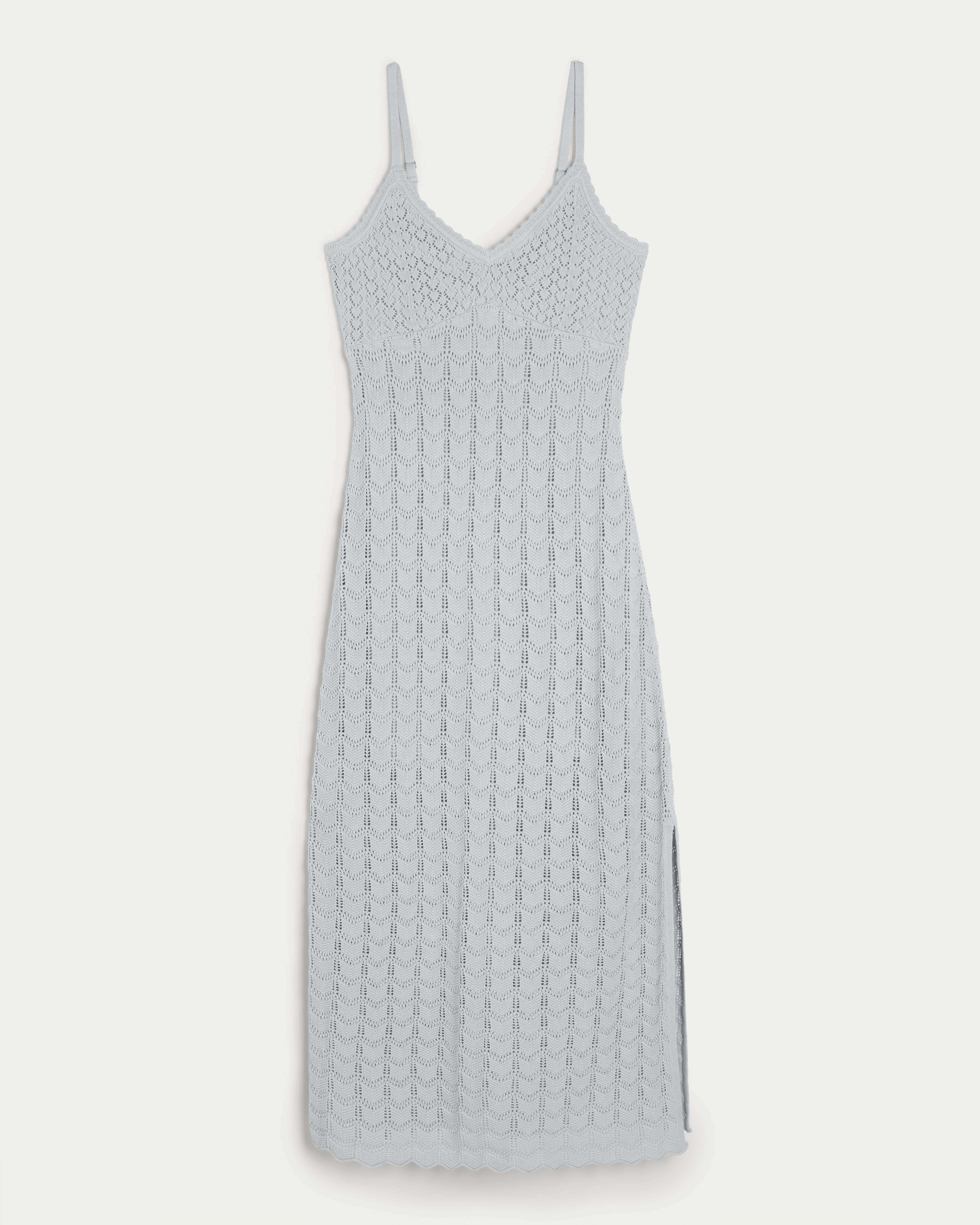 Crochet-Style Midi Dress Product Image