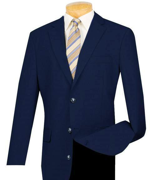 Navy Regular Fit 3 Button Blazer Product Image