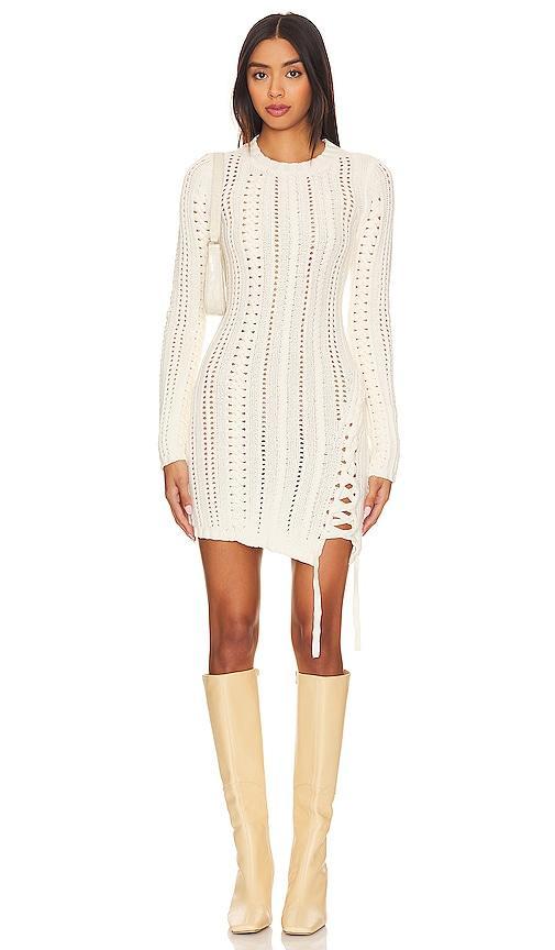 Camila Coelho Anira Cable Dress in Ivory. Size L, M, S, XS. Product Image