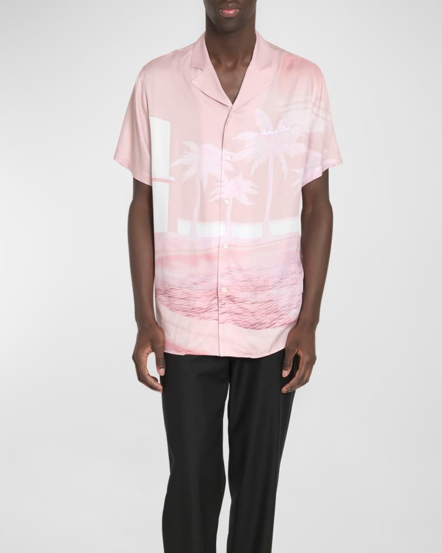 Mens Postcard-Print Pajama Shirt Product Image