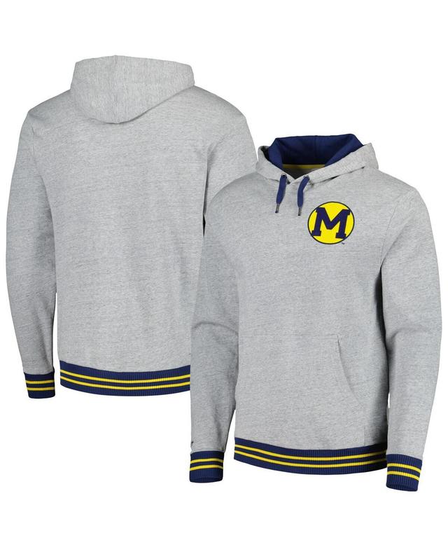 Mens Mitchell & Ness Heather Gray Michigan Wolverines Pullover Hoodie Product Image