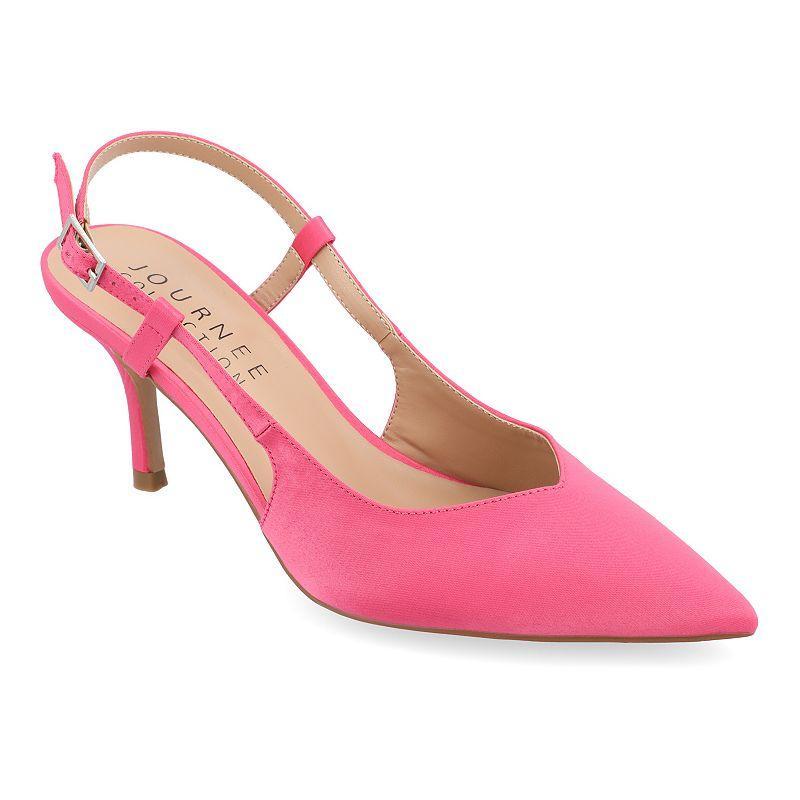 Journee Collection Knightly Womens Slingback Heels Pink Product Image