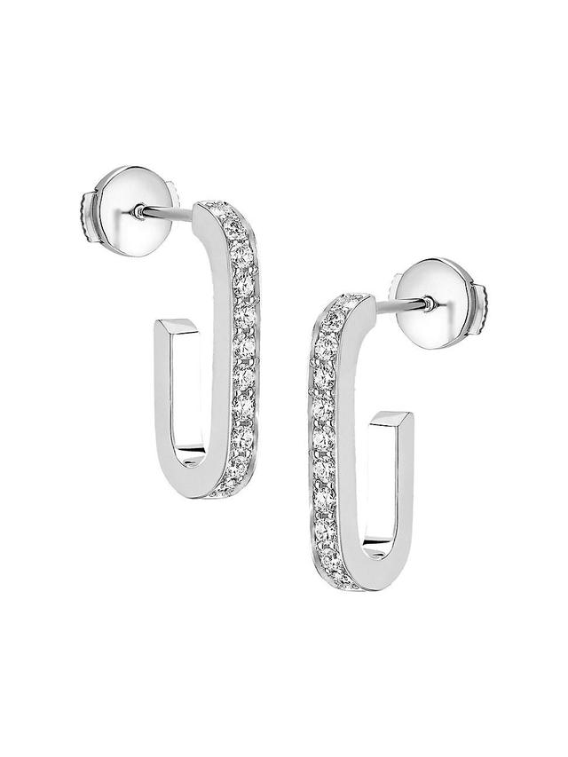 Womens Maillon 18K White Gold & 0.4 TCW Diamonds L-Hoop Earrings Product Image