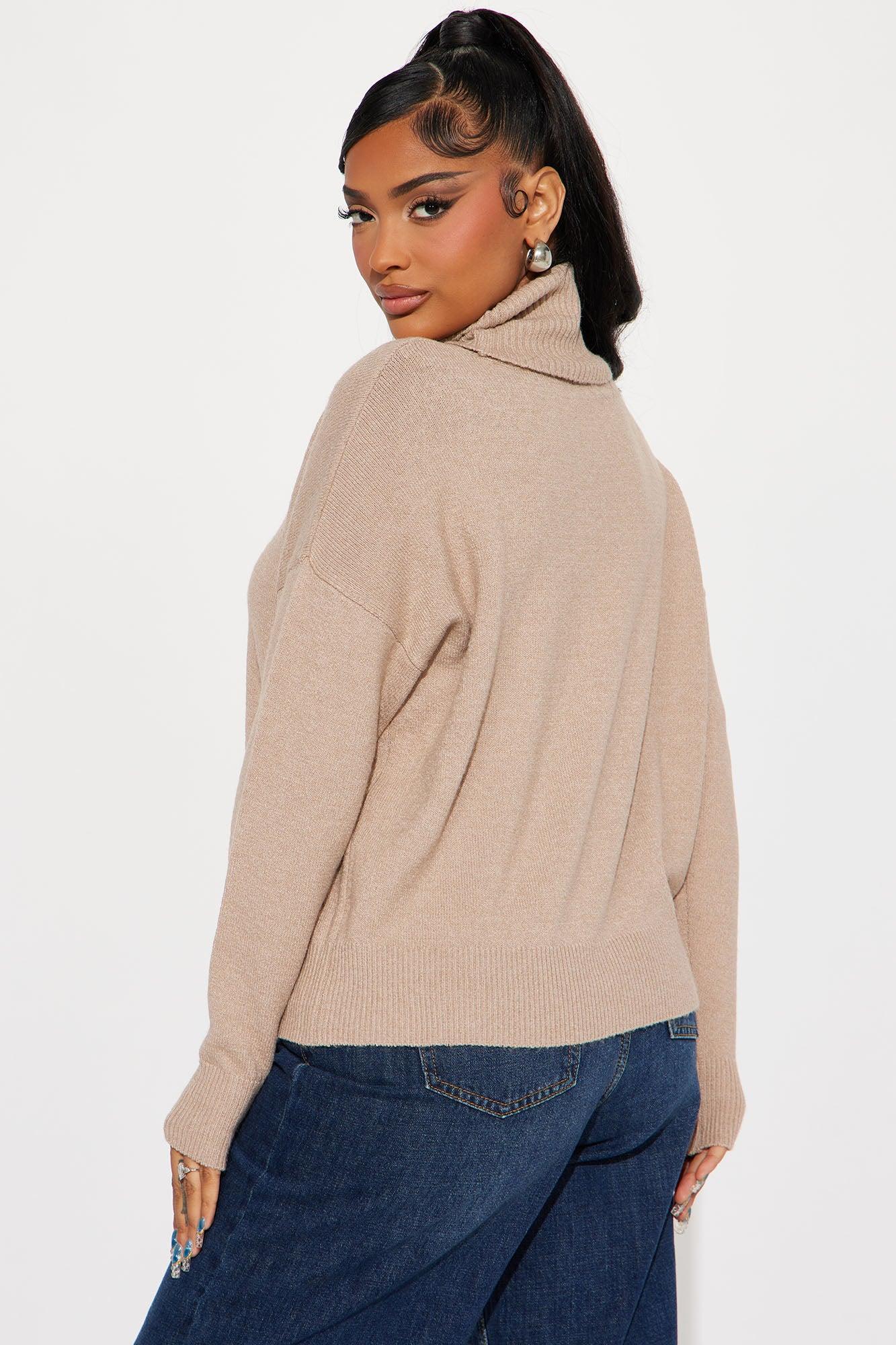 Snow Day Turtleneck Sweater - Taupe Product Image