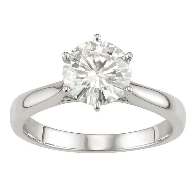 Moissanite Solitaire Engagement Ring 1-9/10 ct. t.w. Diamond Equivalent in 14k White, Yellow or Rose Gold Product Image