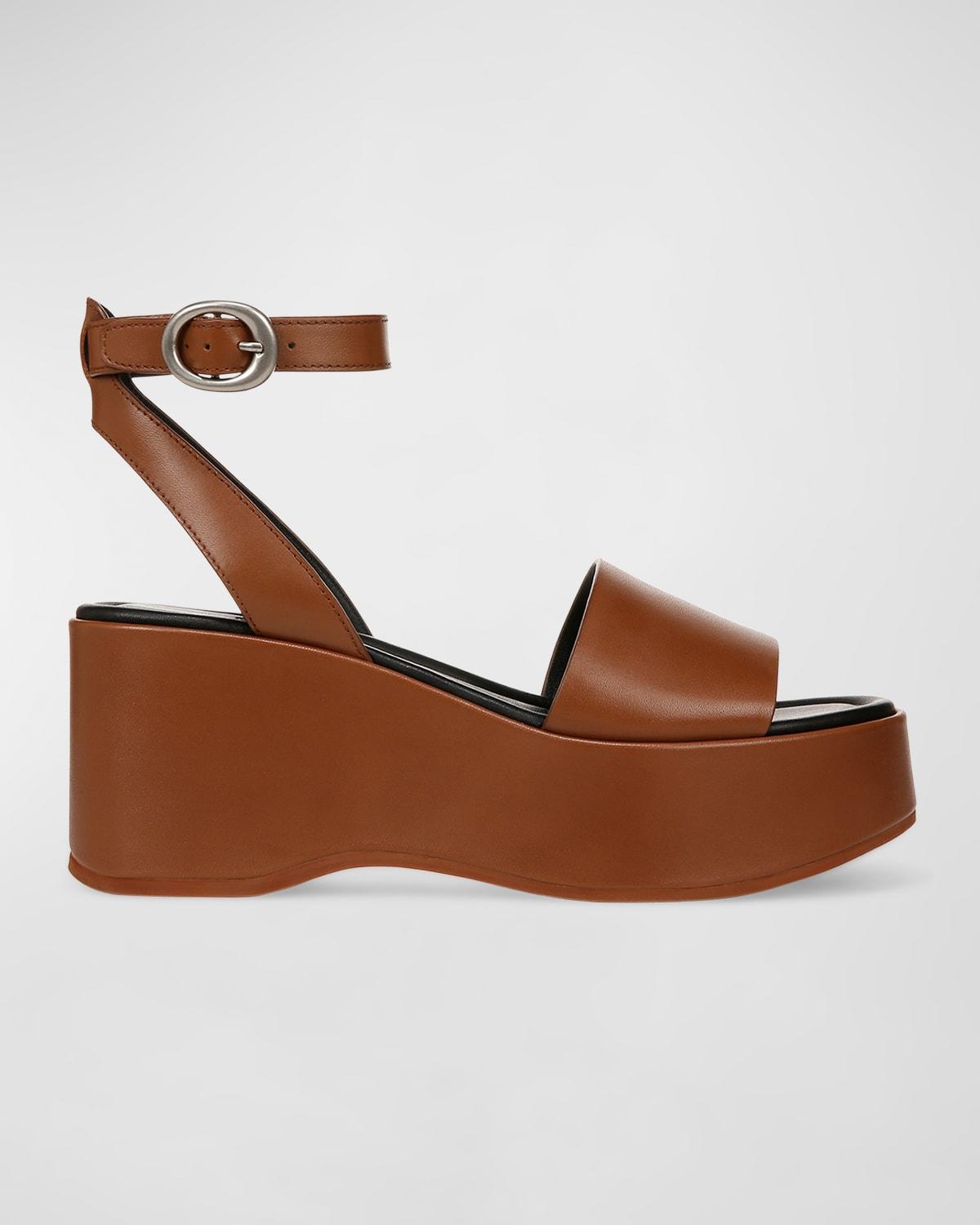 Women's Phillipa Leather Platform Ankle Strap Sandals In Doe Product Image