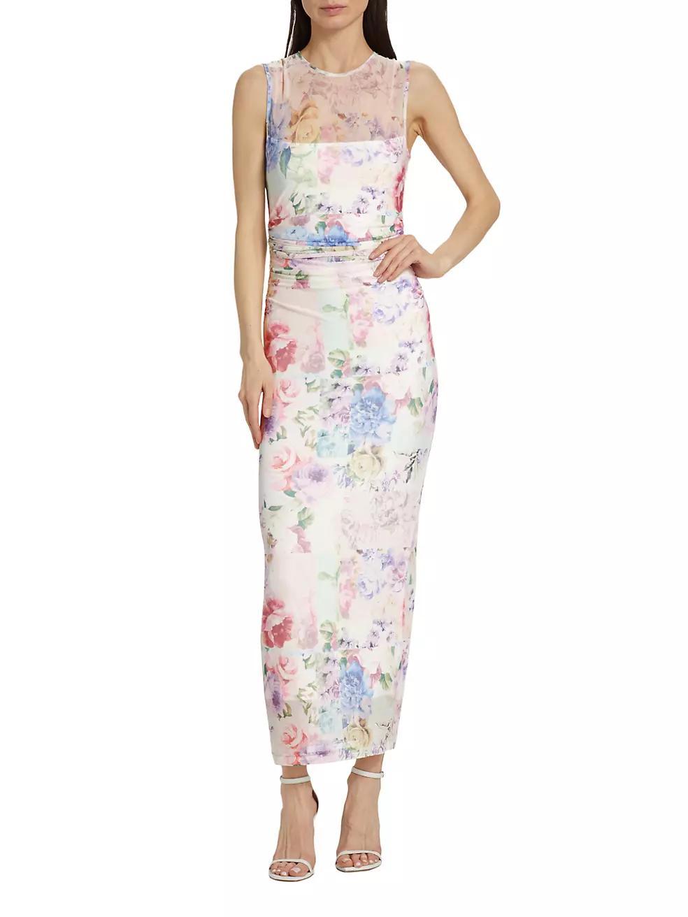 Lyle Floral Ruched Midi-Dress Product Image