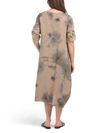 Linen Blend Dress With Pockets for Women Product Image