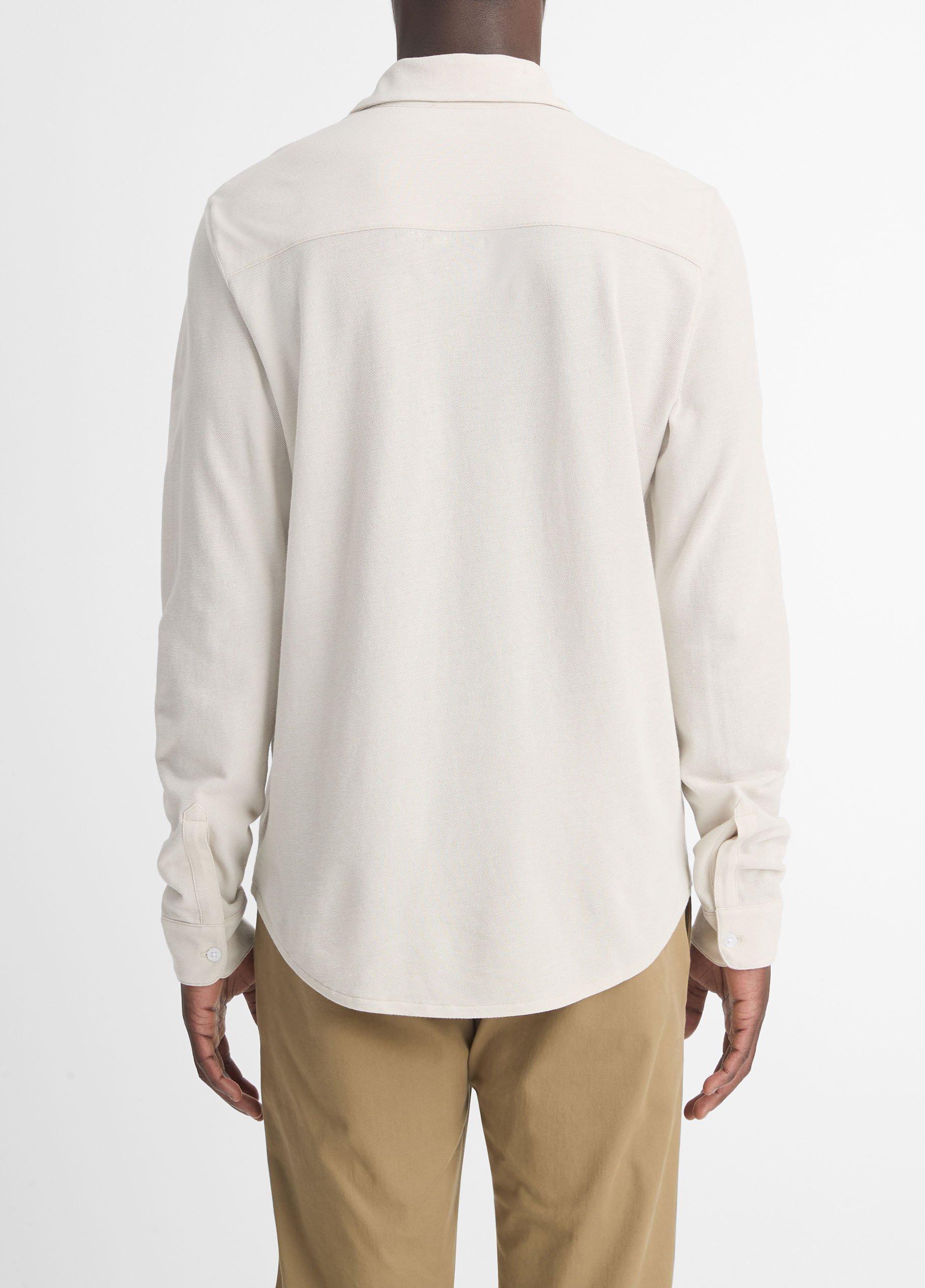 Cotton Piqué Button-Front Shirt Product Image