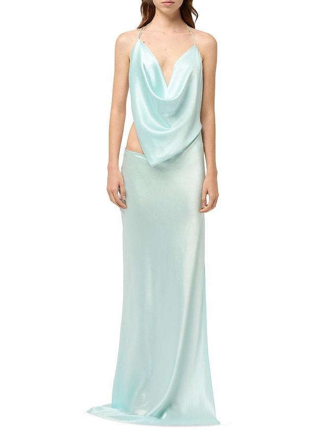 Womens Iced Bias Silk Backless Gown Product Image