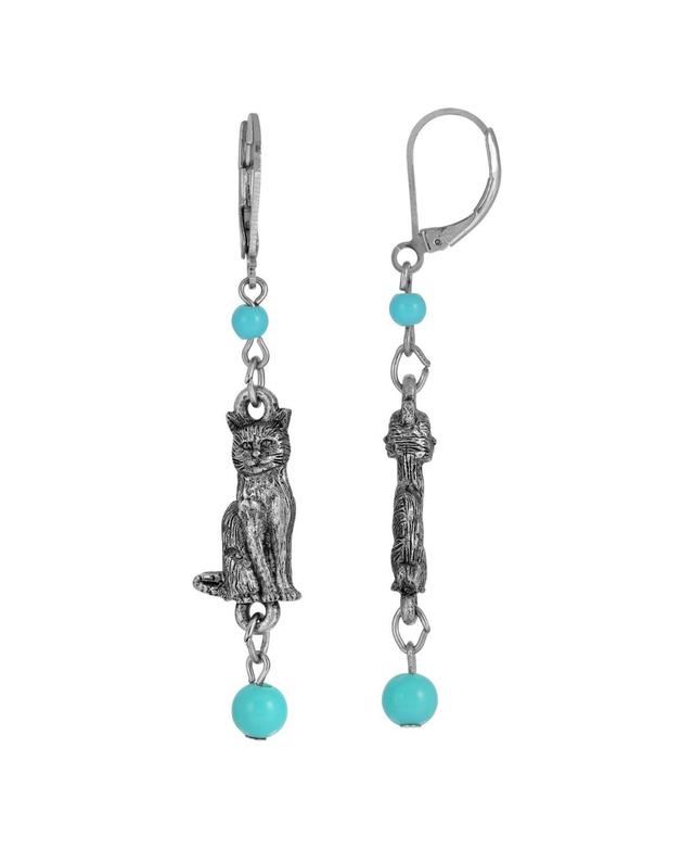 2028 Bead Cat Drop Earrings Product Image