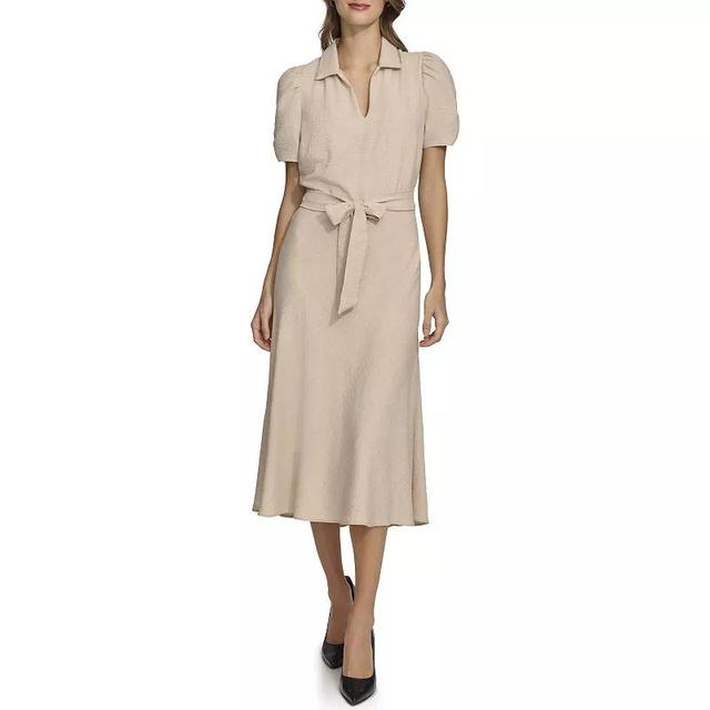 Womens Harper Rose Ruched Sleeve Polo Collar Midi Dress Product Image