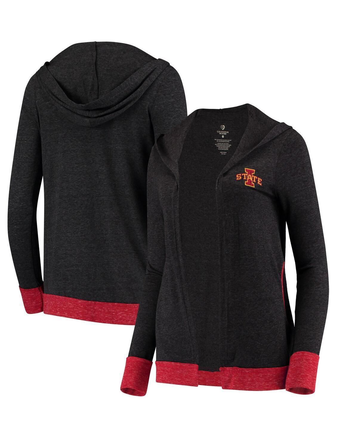 Womens Colosseum Charcoal Iowa State Cyclones Steeplechase Open Hooded Tri-Blend Cardigan Product Image