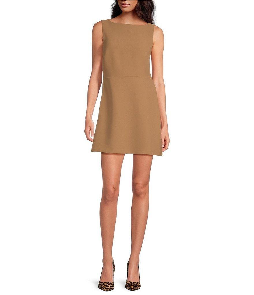 Gianni Bini Charlotte Crepe Boat Neck Sleeveless A-Line Mini Dress Product Image