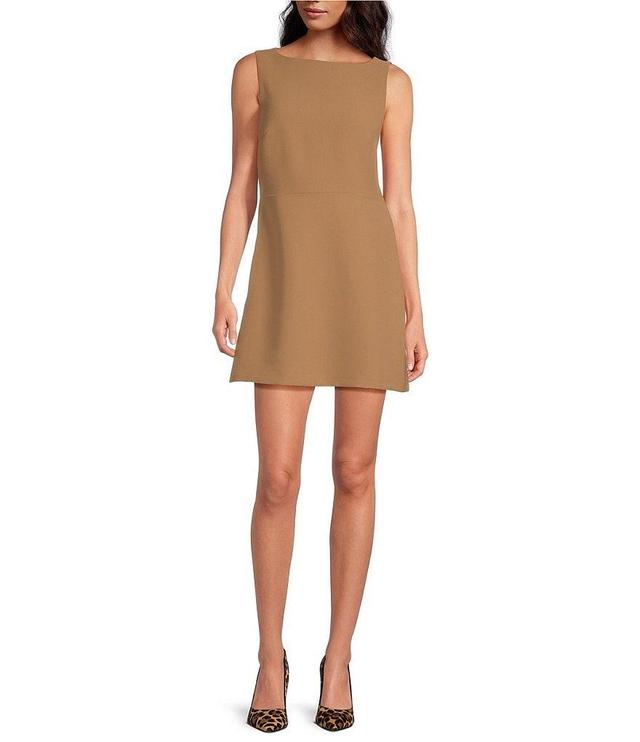 Gianni Bini Charlotte Crepe Boat Neck Sleeveless A-Line Mini Dress Product Image