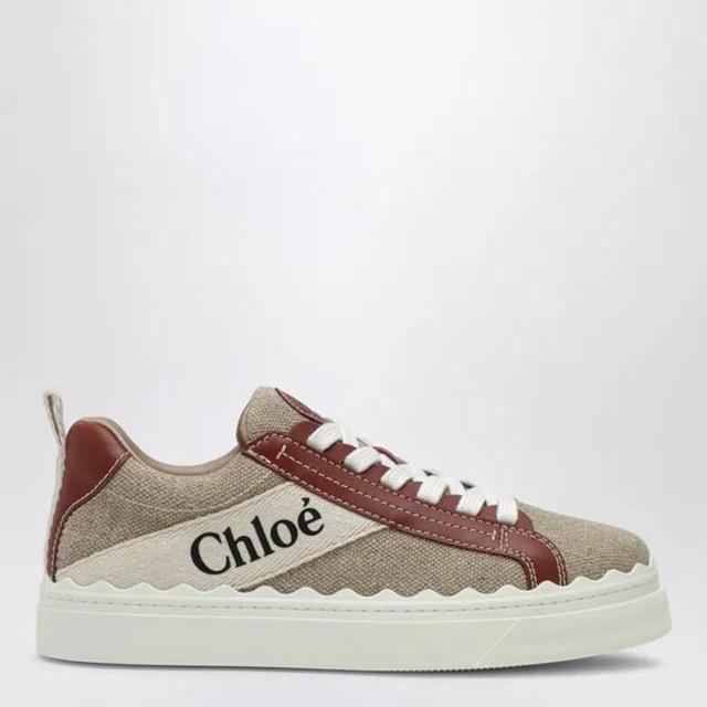 Lauren Sneaker In Linen And Leather In Brown Product Image