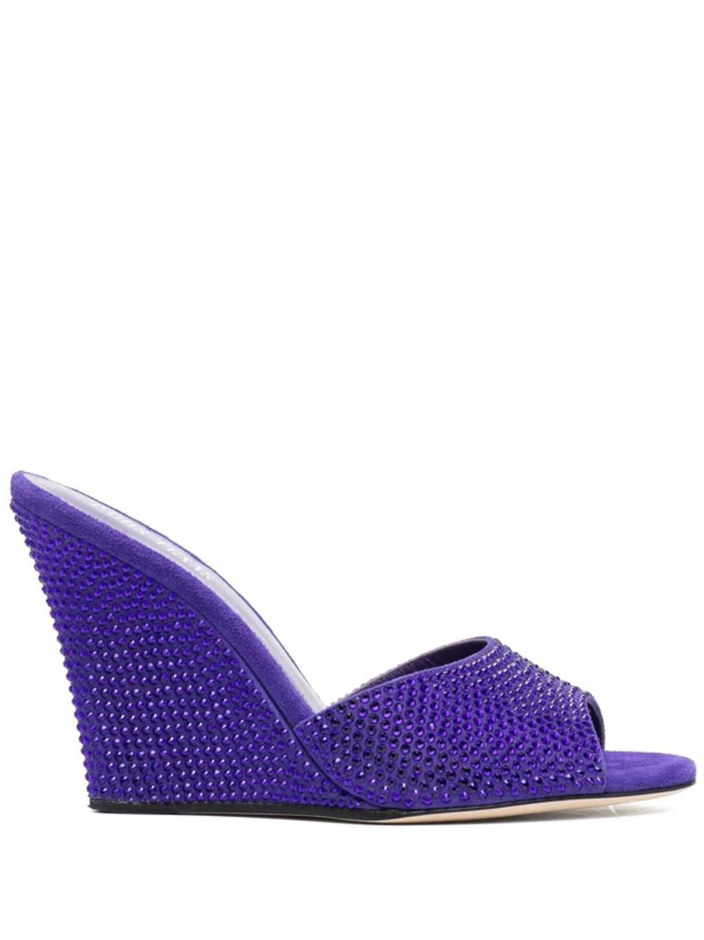 Holly Wanda Crystal-embellished Wedge Sandals In Amethyst Product Image