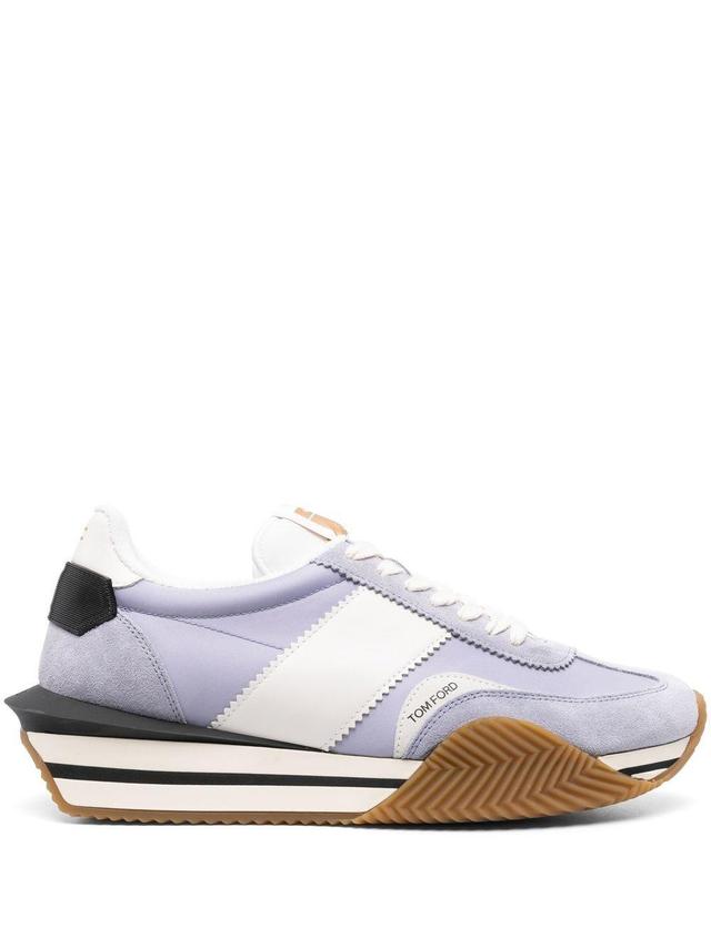 TOM FORD James Panelled Sneakers In Blue Product Image