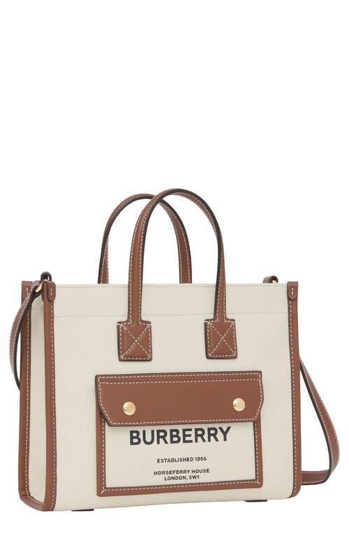 burberry Mini Towner Horseferry Print Canvas & Leather Tote Product Image