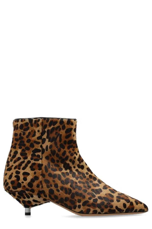 Leopard Printed Ankle Boots In Multicolor Product Image