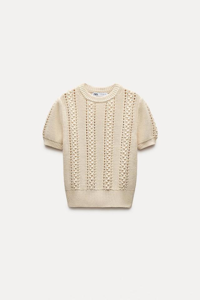 SHORT SLEEVED KNIT SWEATER Product Image