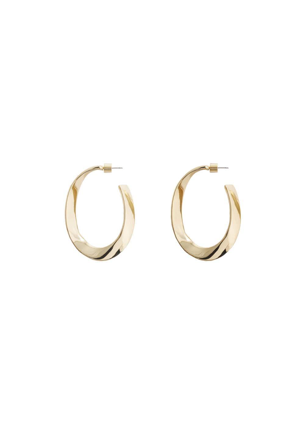 MANGO - Twisted hoop earrings - One size - Women Product Image