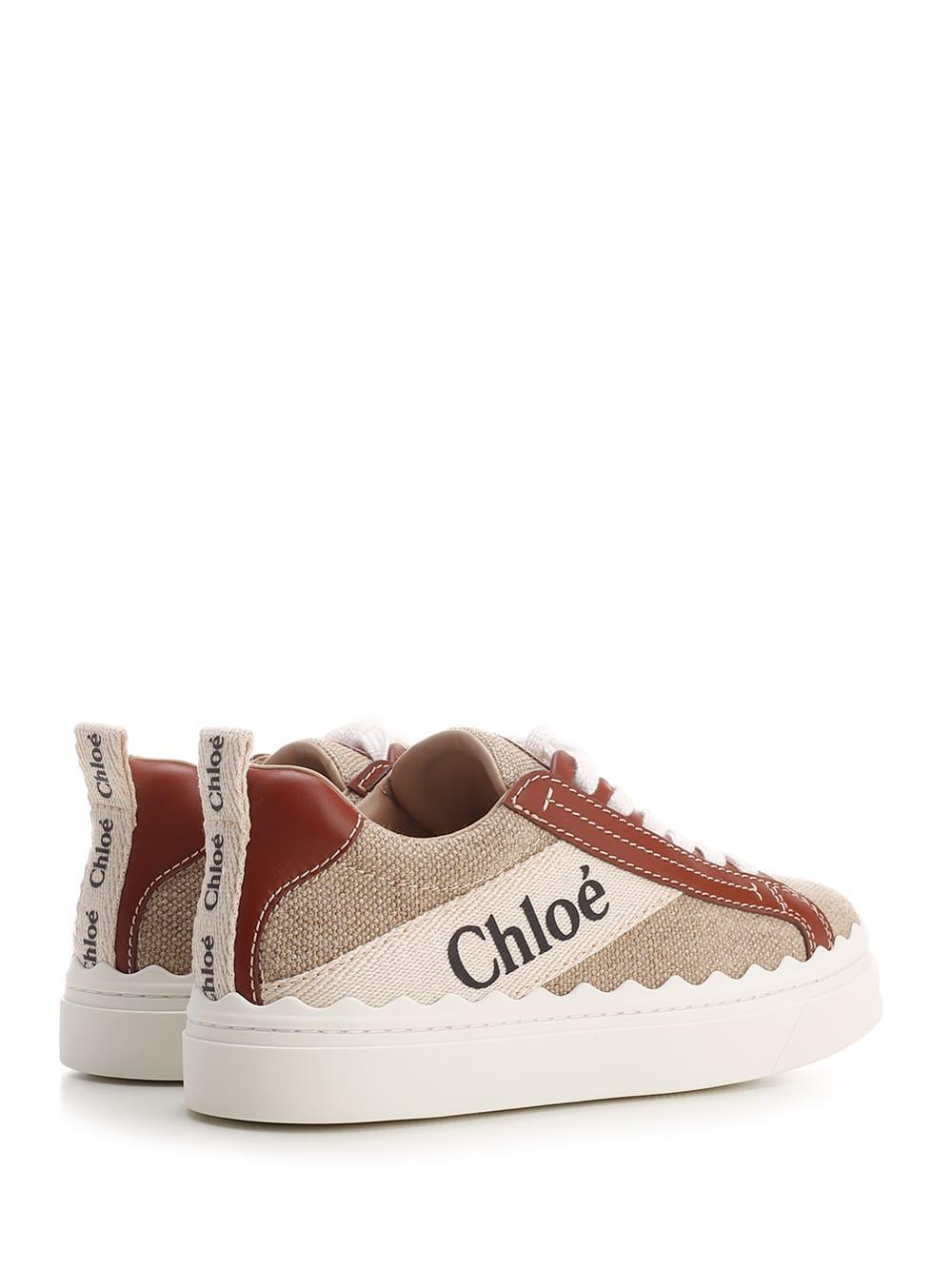 CHLOÉ Chloe Women Lauren Sneaker In Cream Product Image