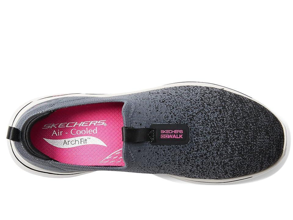 SKECHERS Performance Go Walk Arch Fit - Lunar Views (Black/Hot Pink) Women's Shoes Product Image