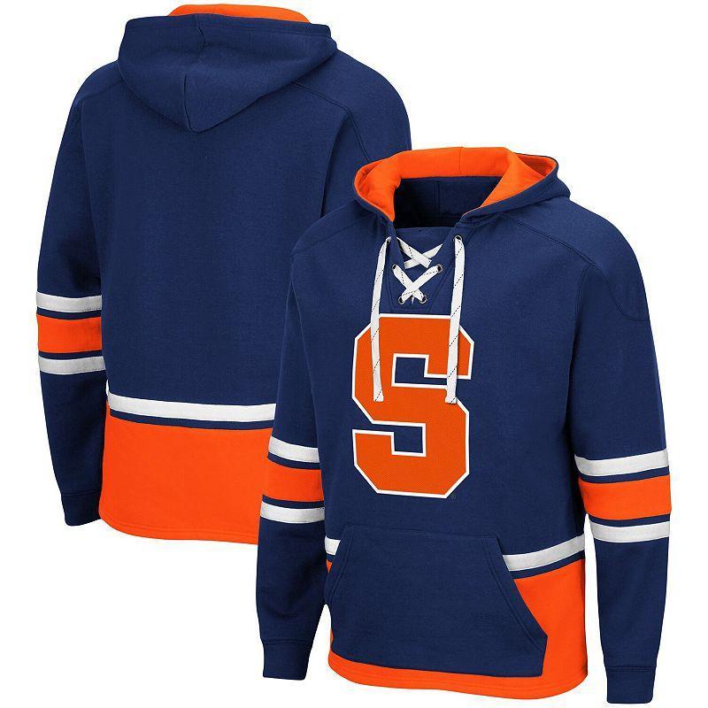 Mens Colosseum Navy Syracuse Orange Lace Up 3.0 Pullover Hoodie Product Image